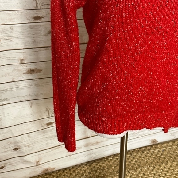 American Eagle Vintage Boyfriend metallic red sweater - Picture 3 of 5